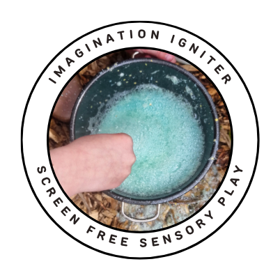 Child mixing colourful sensory potion – screen-free imaginative play by Sparkle & Spell Co.